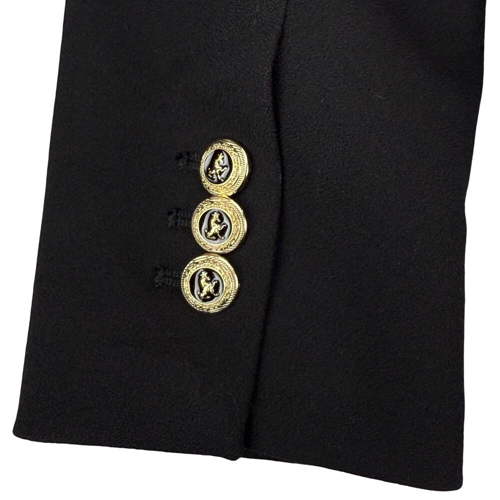 ZARA Tailored Double Breasted Gold Button Black Blazer Size Medium - Picture 10 of 10
